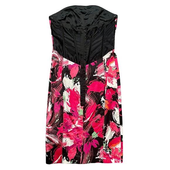 bebe Strapless Floral Dress sz Small - Picture 4 of 6